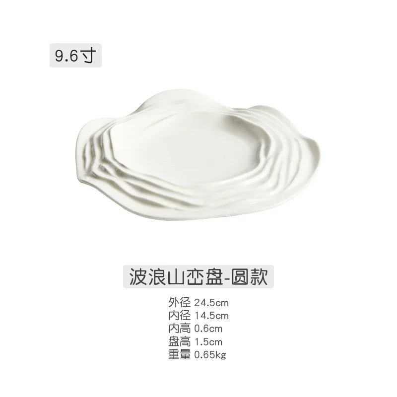 Special-shaped Ceramic Artistic Conception Dish Featured Hotel Western Food Steak Plate Pasta Plate Kitchen Fruit Salad Plate